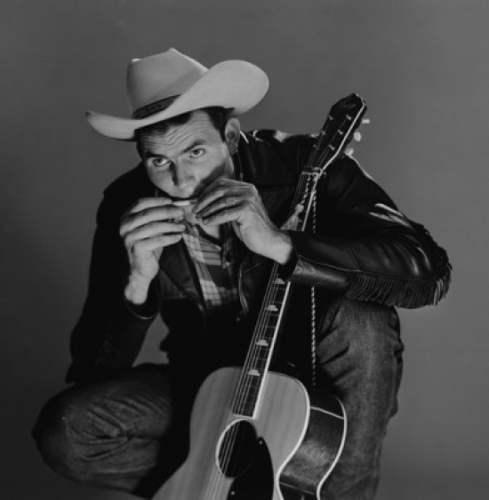 Young Country Musician Playing Harmonica Poster Print - 18 x 24 in.