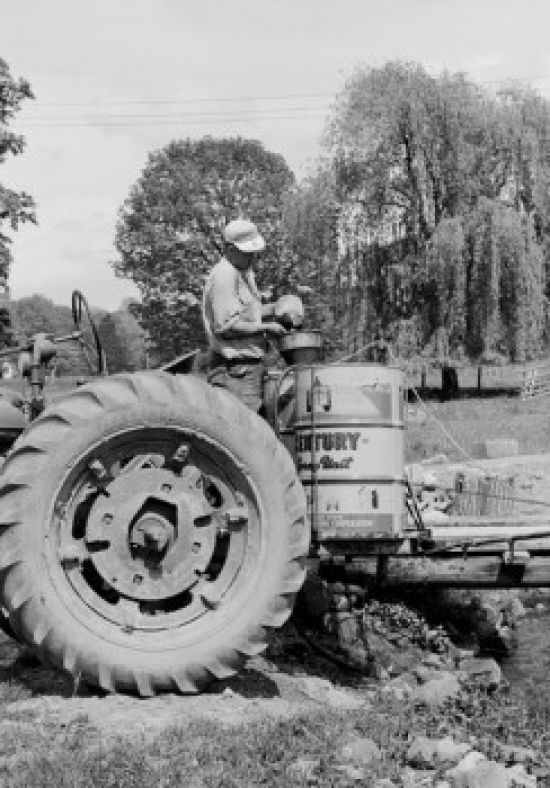 Farmer Using Crop Sprayer Poster Print