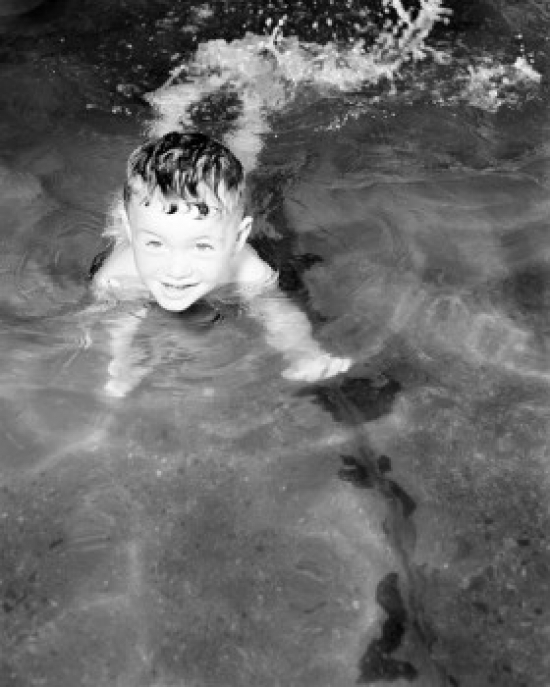 Boy Swimming Poster Print - 18 x 24 in.