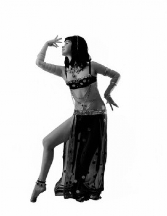 Oriental Dancer on White Background Poster Print - 18 x 24 in.