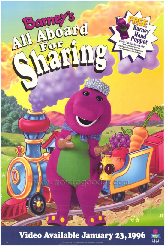 Barneys All Aboard for Sharing Movie Poster - 27 x 40 in.