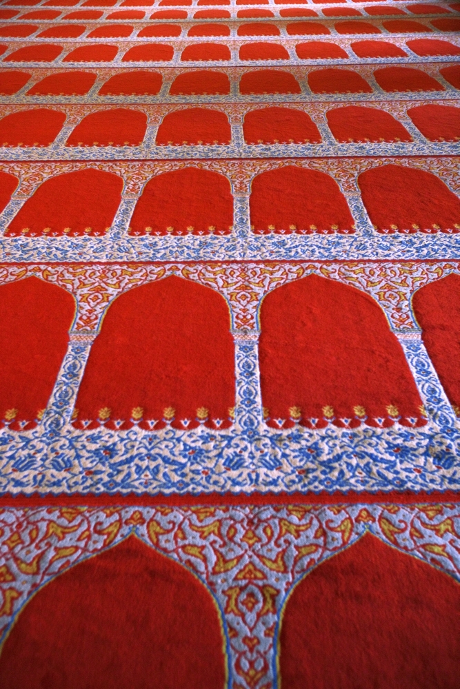 Repeating Pattern On Red Carpet Poster Print by Carson Ganci, 11 x 17