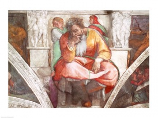 Sistine Chapel Ceiling The Prophet Jeremiah Poster Print by Michelangelo Buonarroti - 24 x 18 in.