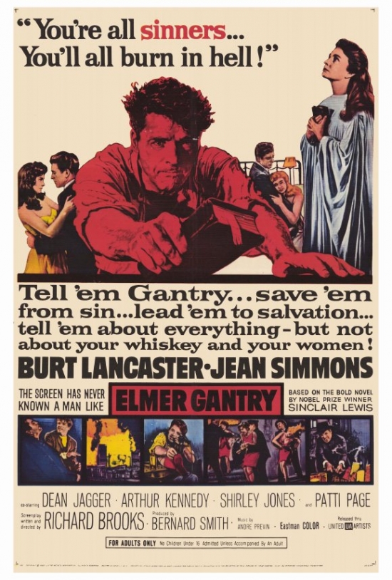 Elmer Gantry Movie Poster - 27 x 40 in.