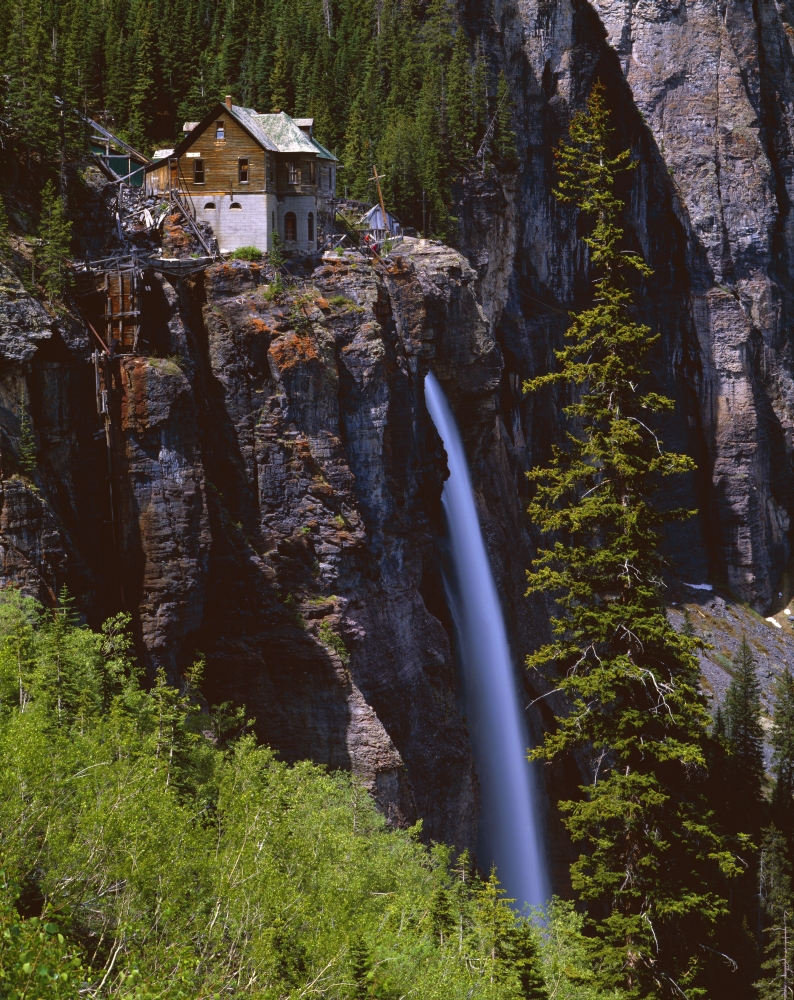 DPI1783119 Old Power Station & Bridal Veil Falls Poster Print by David L. Brown, 13 x 17