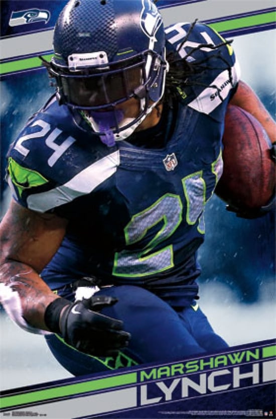 Seattle Seahawks - M Lynch 14 Poster Print - 24 x 36 in.