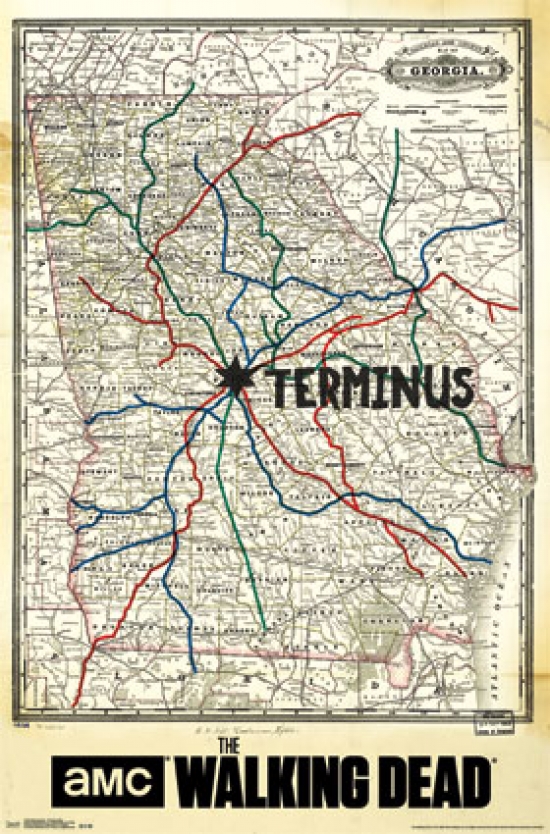 Walking Dead - Terminus Map Poster Print - 24 x 36 in.