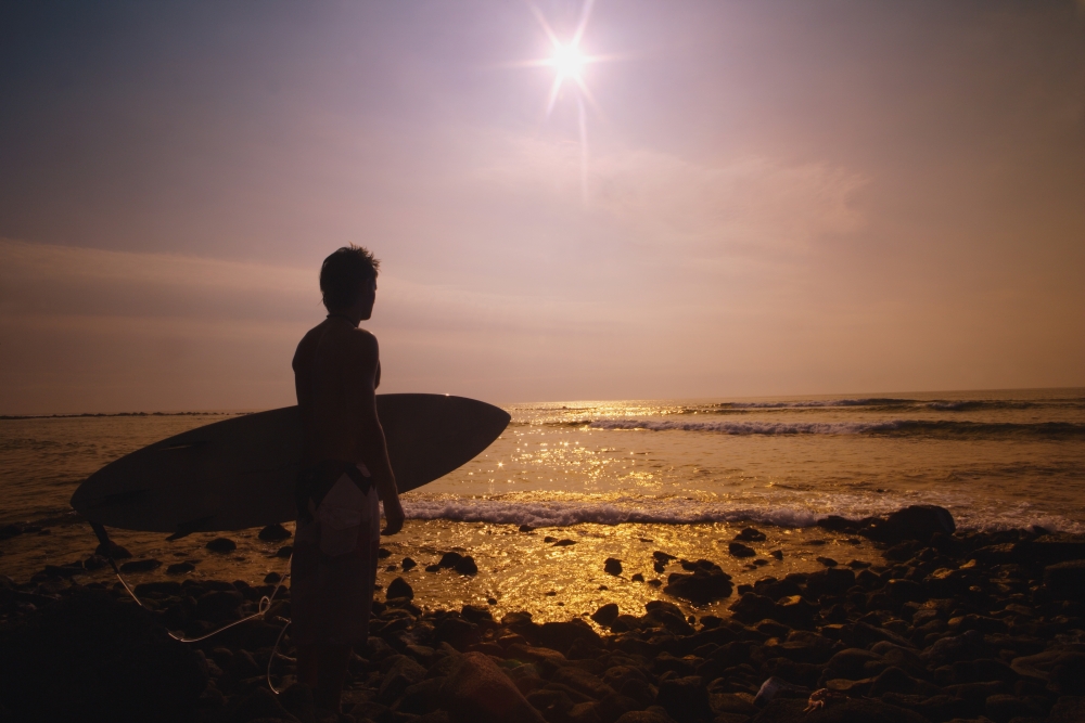 DPI1774193LARGE Surfer At The End of The Day On The Beach Poster Print by Darren Greenwood, 34 x 22 - Large