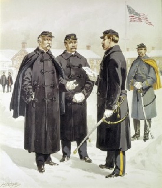 Officers & Enlisted Men Overcoats & Capes 1888 Henry Alexander Ogden 1856-1936 American Poster Print - 18 x 24 in.