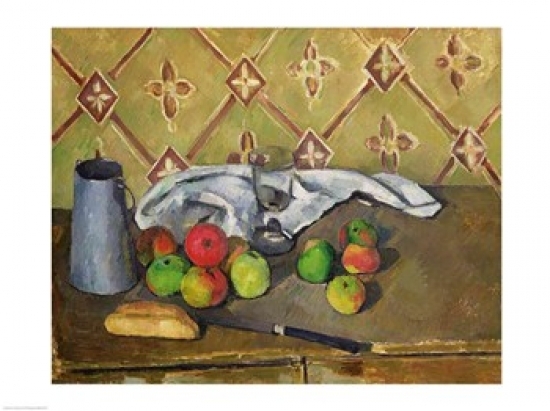 Picture of Posterazzi BALXIR203277LARGE Fruit Serviette & Milk Jug C.1879-82 Poster Print by Paul Cezanne - 36 x 24 in. - Large
