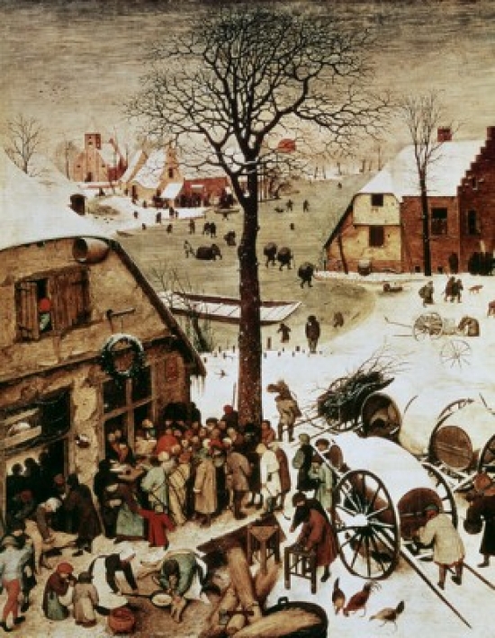 The Census at Bethlehem Detail 1566 Pieter Bruegel the Elder ca1525-1569 Flemish Oil On Wood Panel Royal Museums of Art & History Brussels Belgium