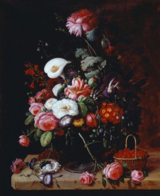 Floral Still Life Severin Roesen Ca.1815-Ca.1872 American Poster Print - 18 x 24 in.