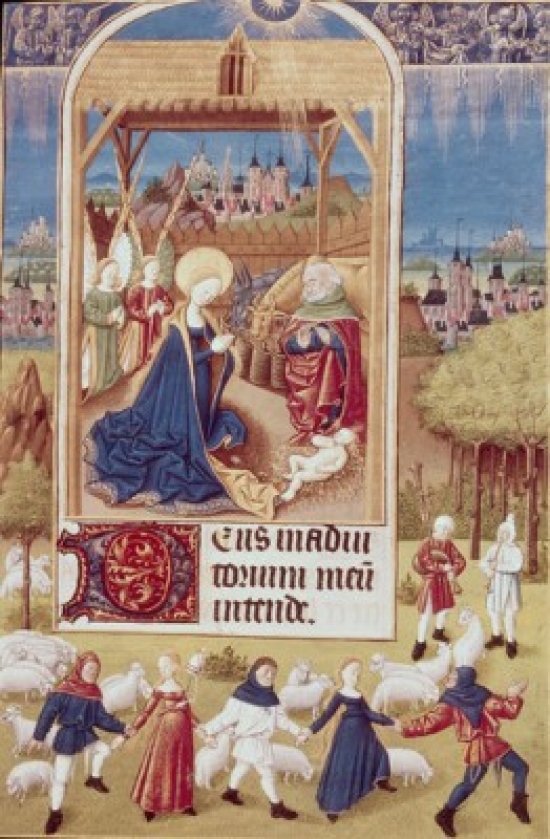 Nativity 15th C. Artist Unknown Illuminated Manuscript Poster Print - 18 x 24 in.