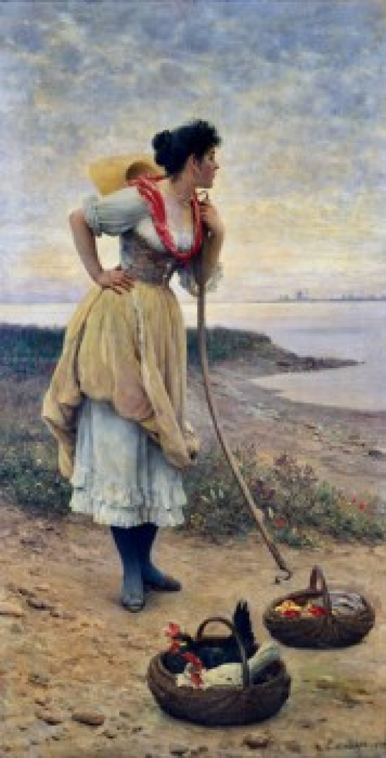 Daydreaming Blaas Eugene De 19th C. Poster Print - 18 x 24 in.