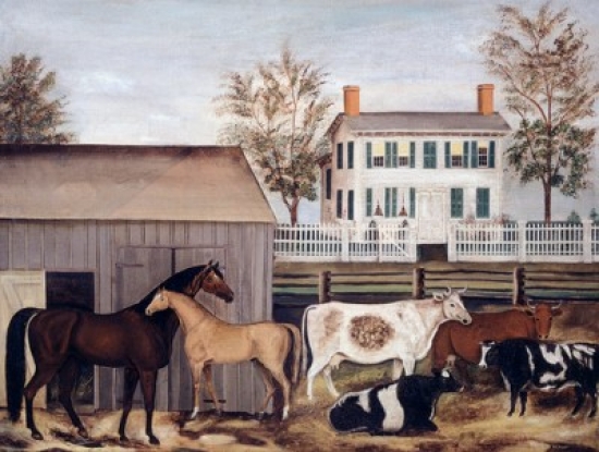 The Barnyard A. E. Zeliff B. 1831 American National Gallery of Art Washington D.C. Poster Print - 18 x 24 in.
