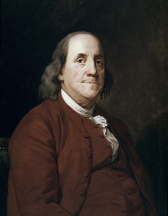 SAL900145760 Benjamin Franklin Joseph Wright 1734-1797 British Corcoran Gallery of Art Washington D.C. Poster Print - 18 x 24 in.