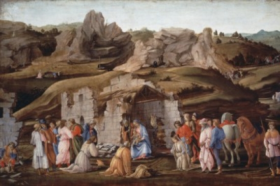 SAL900240 Adoration of the Kings Filippino Lippi 1457 8-1504 Italian Poster Print - 18 x 24 in.