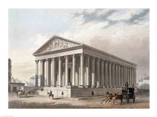Picture of Posterazzi BALXIR206196 Exterior View of The Madeleine Paris Poster Print by P.H. Benoist - 24 x 18 in.