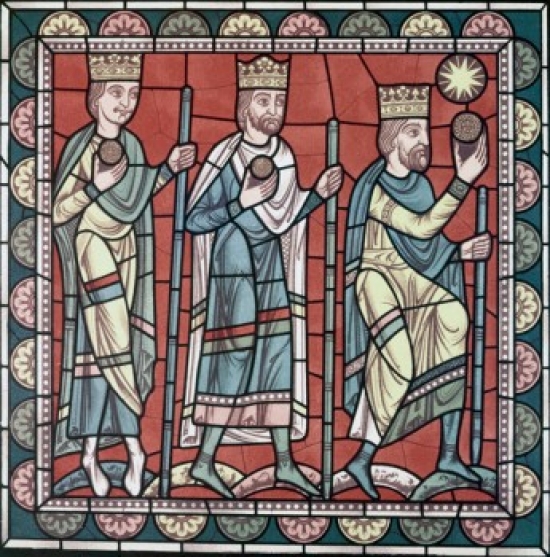 The Wise Men Directed to Bethlehem 12th Century Stained Glass Chartres Cathedral France Poster Print