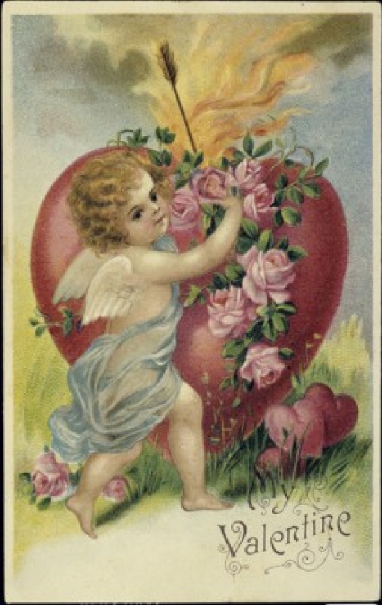 My Valentine C. 1900 Nostalgia Cards Illustration Poster Print