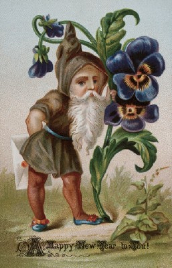 SAL9801339 A Happy New Year to You C.1900 Nostalgia Cards Color Lithograph Poster Print - 18 x 24 in.