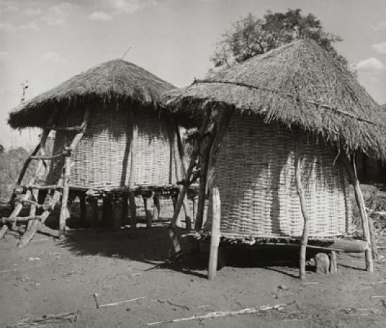 Grain Storage Bins in a Field Malawi Poster Print - 18 x 24 in.
