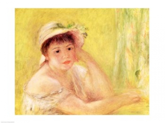 Picture of Posterazzi BALXIR206419 Woman in A Straw Hat 1879 Poster Print by Pierre-Auguste Renoir - 24 x 18 in.