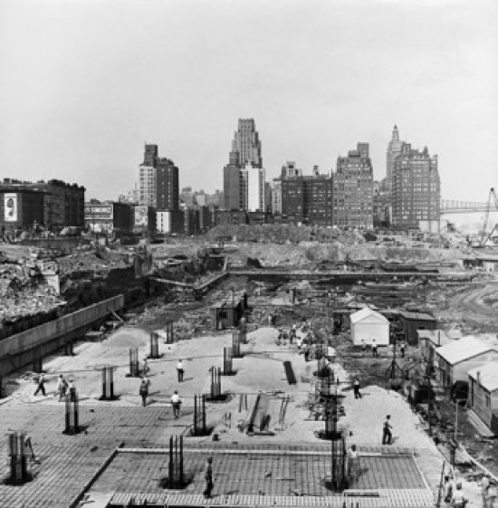 High Angle View of a Construction Site of a Building United Nations Building New York City New York USA Print - 18 x 24 in.