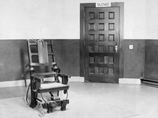 Electric Chair in an Empty Room Poster Print