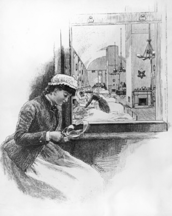 SAL995103119 Birth of American Trained Nurse-The Surgical Ward in Bellevue Hospital in New York by Artist Poster Print - 18 x 24 in.