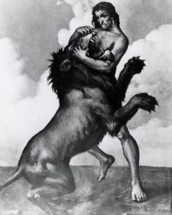 Samson Kills a Lion Bianchi John Poster Print - 18 x 24 in.