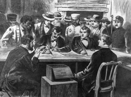 SAL99587197 Counting Votes Between Hayes & Tilden November 7 1876 Poster Print - 18 x 24 in.