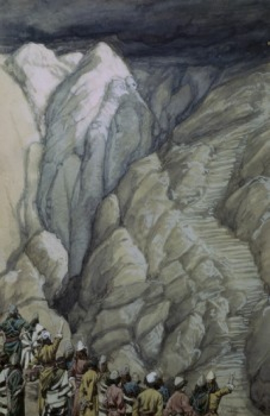 The Cloud of Smoke on Mount Sinai James Tissot 1836-1902 French Jewish Museum New York City Poster Print - 18 x 24 in.