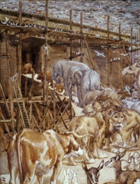 SAL99912 Animals Enter the Ark James Tissot 1836-1902 French Oil on Canvas Jewish Museum New York Poster Print - 18 x 24 in.