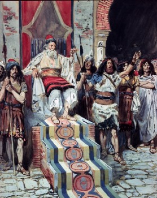 SAL999273 David Sees the Messenger Arrive James Tissot 1836-1902 French Jewish Museum New York USA Poster Print - 18 x 24 in.