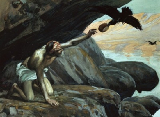 Elijah Fed by the Ravens James Tissot 1836-1902 French Jewish Museum New York Poster Print - 18 x 24 in.
