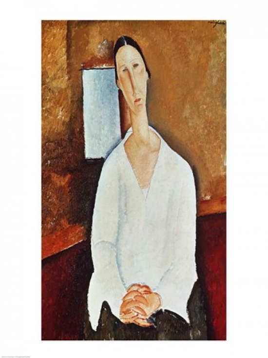 Picture of Posterazzi BALXIR206498 Madame Zborowska with Clasped Hands C.1917 Poster Print by Amedeo Modigliani - 18 x 24 in.