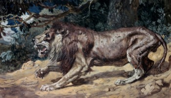 SAL999393 The Lion Seeketh Whom He May Devour James Tissot 1836-1902 French Jewish Museum New York Poster Print - 18 x 24 in.