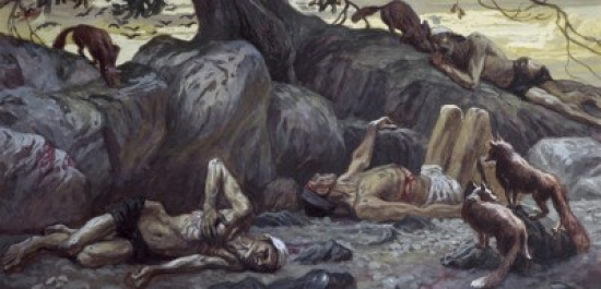 SAL999440 They Shall Fall by the Sword James J. Tissot 1836-1902 French Jewish Museum New York Poster Print - 18 x 24 in.