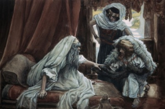 Jacob Deceives Isaac James Tissot 1836-1902 French Jewish Museum New York City Poster Print - 18 x 24 in.