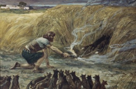 SAL999499 Samson & the Foxes James J. Tissot 1836-1902 French Jewish Museum New York Poster Print - 18 x 24 in.