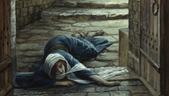 SAL999503 The Levites Wife Dies at the Door James J Tissot 1836-1902 French Jewish Museum New York USA Print - 18 x 24 in.