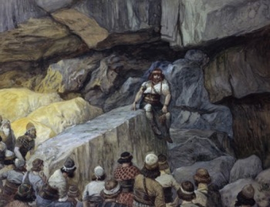 SAL999504 Samson in the Caves of Etam James J. Tissot 1836-1902 French Jewish Museum New York USA Poster Print - 18 x 24 in.