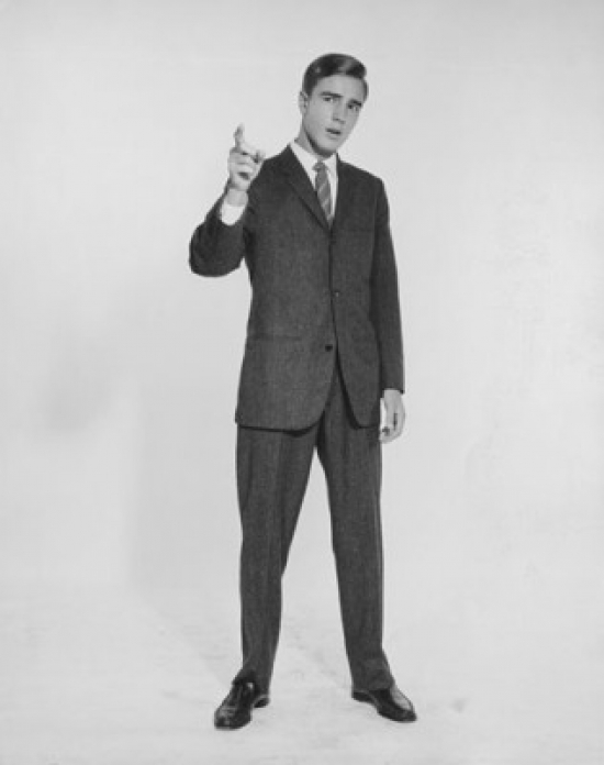 Businessman Pointing Upwards Poster Print - 18 x 24 in.