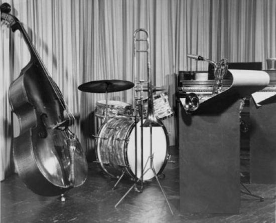 Musical Instruments on Stage Poster Print - 18 x 24 in.