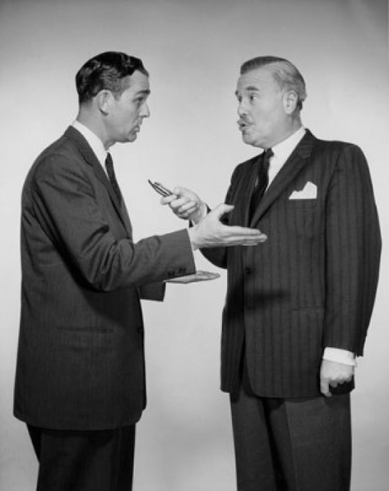 Two Businessman Arguing Poster Print - 18 x 24 in.