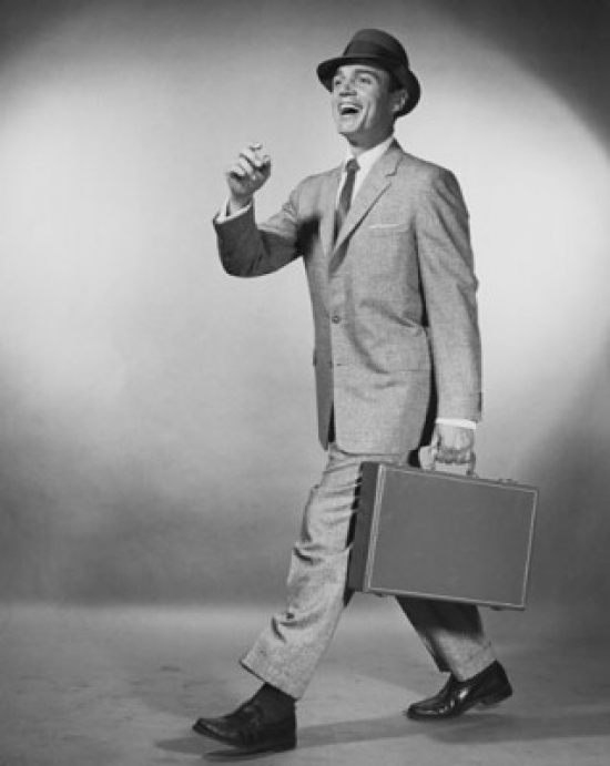 Businessman Carrying Briefcase Poster Print - 18 x 24 in.