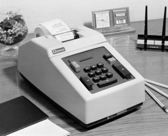 Close-Up of an Adding Machine Poster Print - 18 x 24 in.