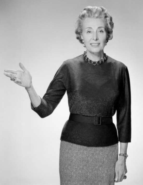 Gesturing Mature Woman Studio Shot Poster Print - 18 x 24 in.