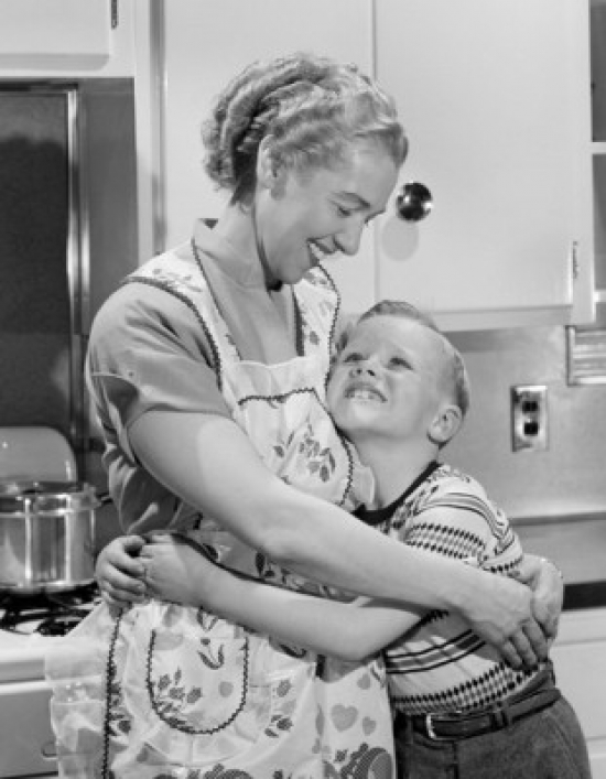 Mother & Son Hugging & Looking Each Other Poster Print - 18 x 24 in.